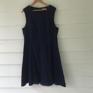 Cynthia rowley navy eyelet dress